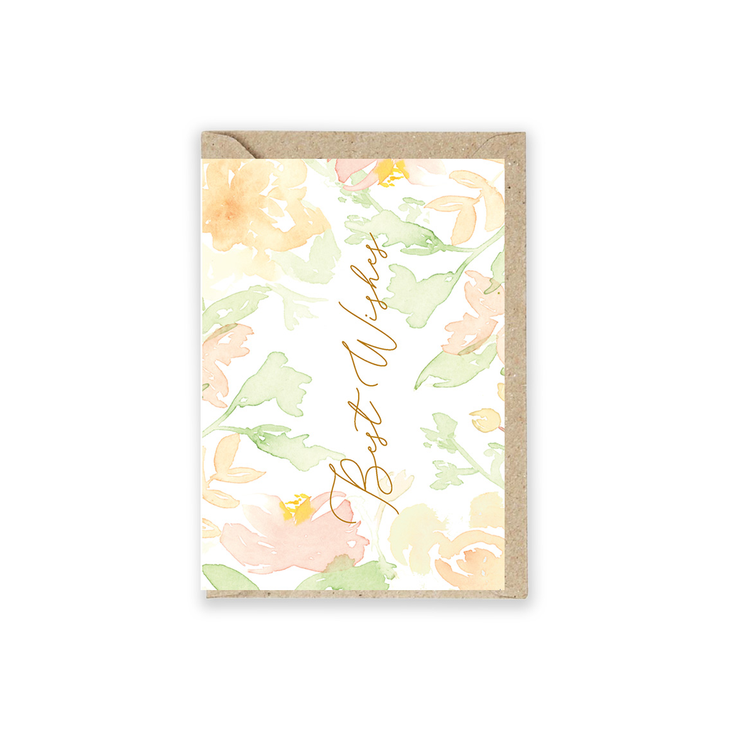 Gratulationskort Fleur 'Best Wishes' 5 st