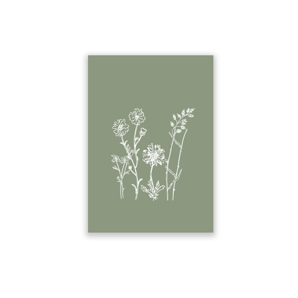 Vykort med fältblommor 10 st